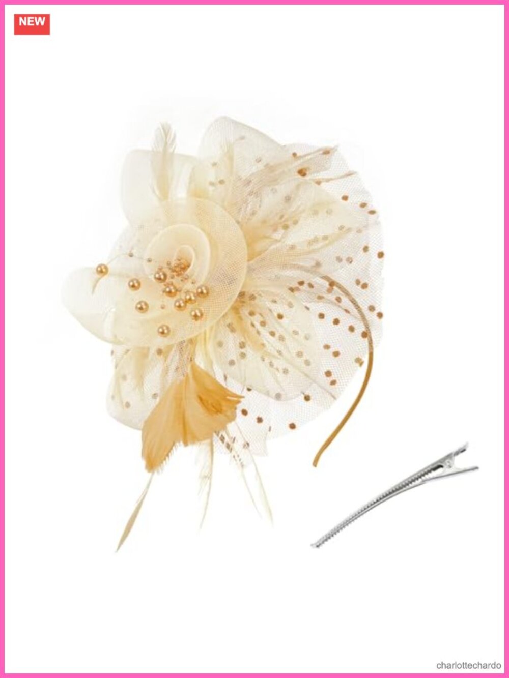 Women's Kentucky Derby Fascinator Hat Nylon Mesh Feathers Headband Hair Clip